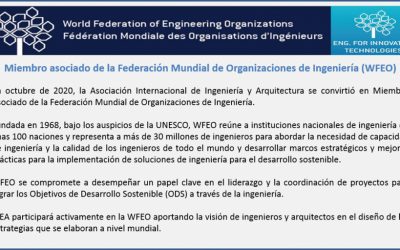 Miembro Asociado de la Federación Mundial de Organizaciones de Ingeniería (WFEO)